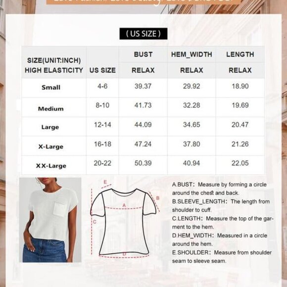 Women's Casual Short Sleeve Loose Tunic Tops - Lightweight Knit Spring Pullover - Picture 6 of 6